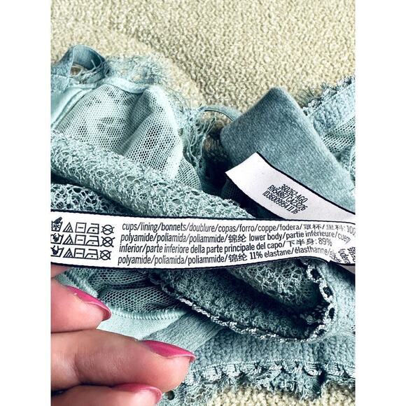 Victoria Secret Teal Lace Underwire Bra Women's Size 36B - Picture 7 of 7